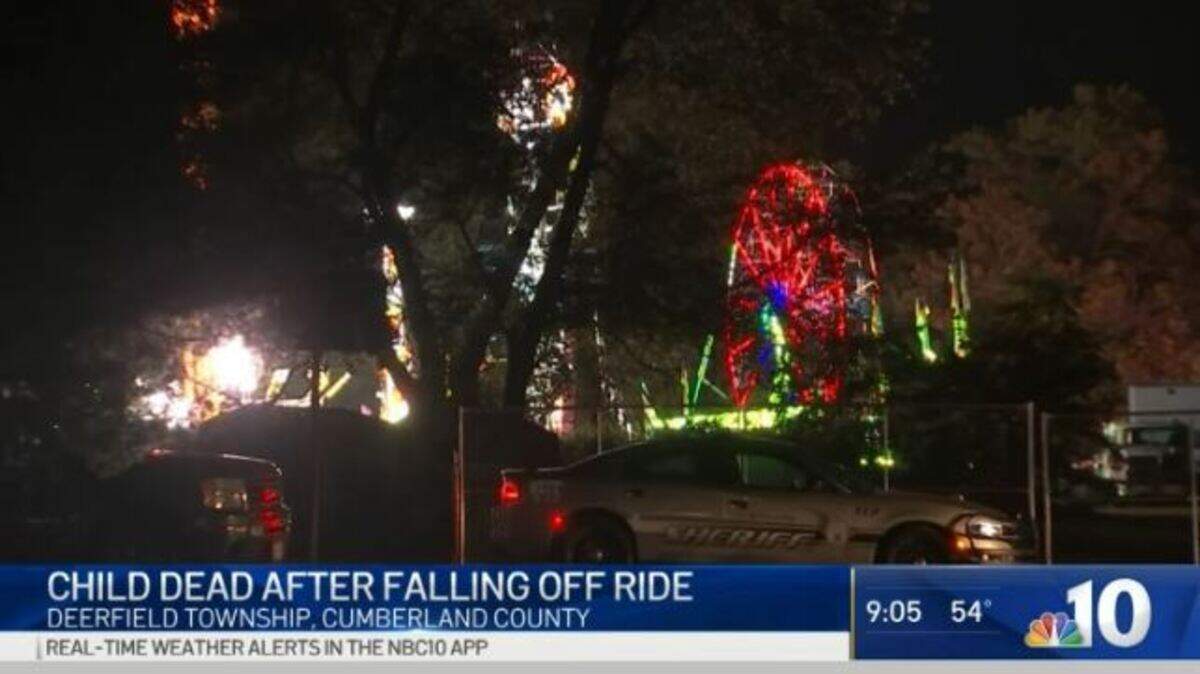 A 10-year-old girl died Saturday after being thrown from a spinning carnival ride at the Deerfield Township Harvest Festival, New Jersey State Police say. Other rides at the fair remain closed Sunday.