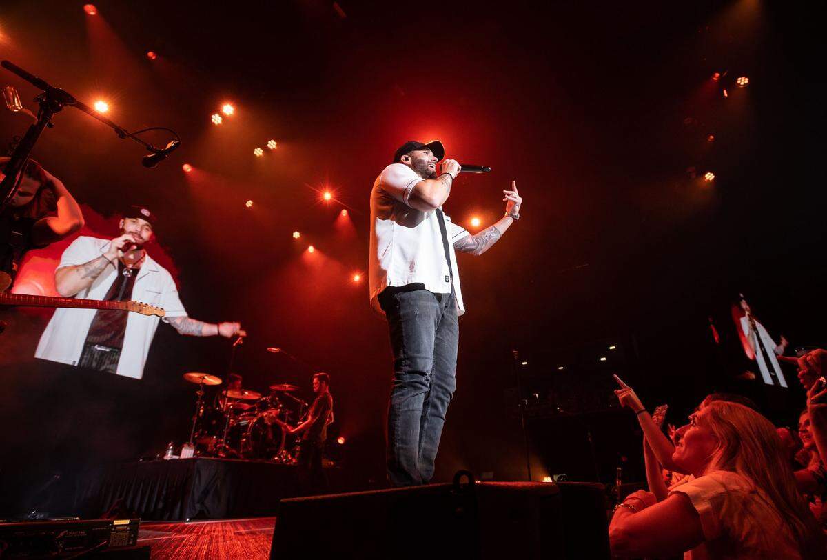 Rising country music star Tyler Rich, who hails from Yuba City, performs onstage at the internal VIP grand opening of the Hard Rock Live venue on May 26.