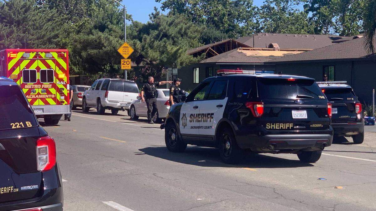 Deputies and firefighters respond to a shooting on the 3600 block of Edison Avenue outside the Edison Apartments. One man was taken to a hospital with multiple gunshot wounds, the Sheriff’s Office said.