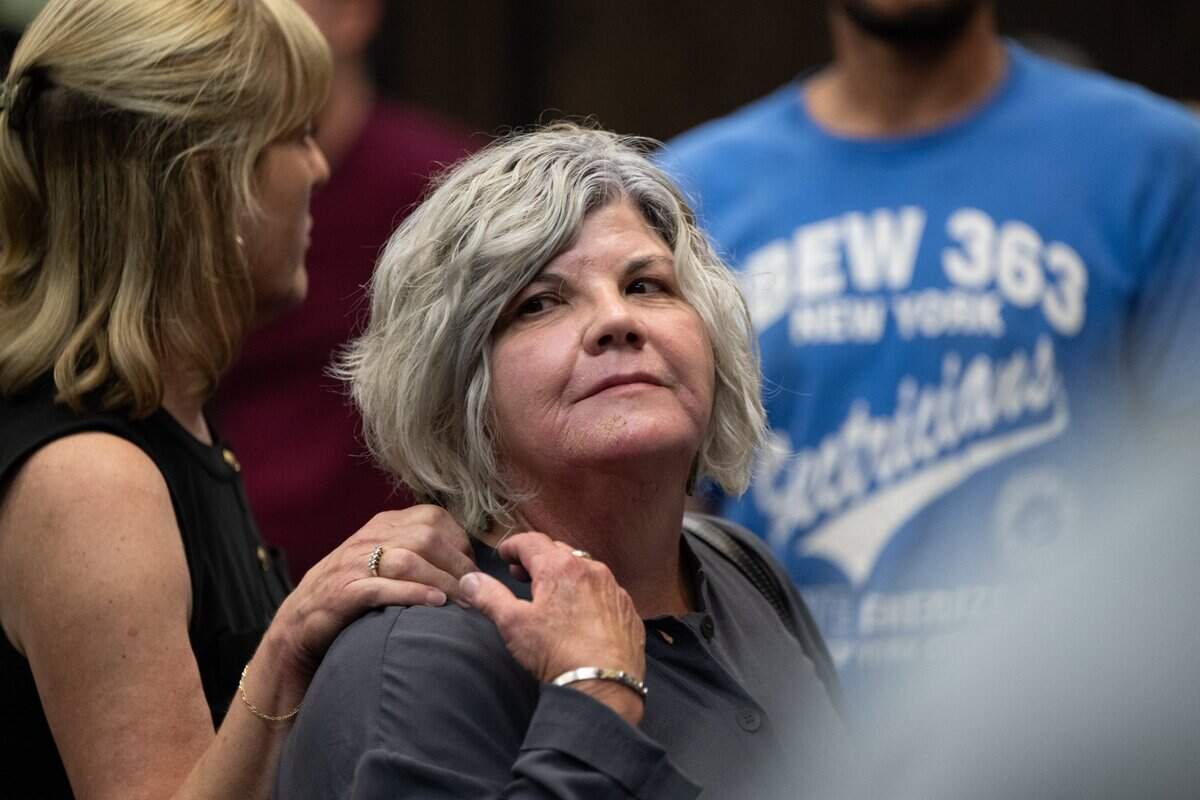 Staranne Meyers, principal of the now-closed Guiding Hands School, leaves the courtroom at El Dorado Superior Court in Placerville on Monday after the sentencing hearing in her case was continued to August. She is one of three school staffers who faced criminal charges for the restraint death of student Max Benson.