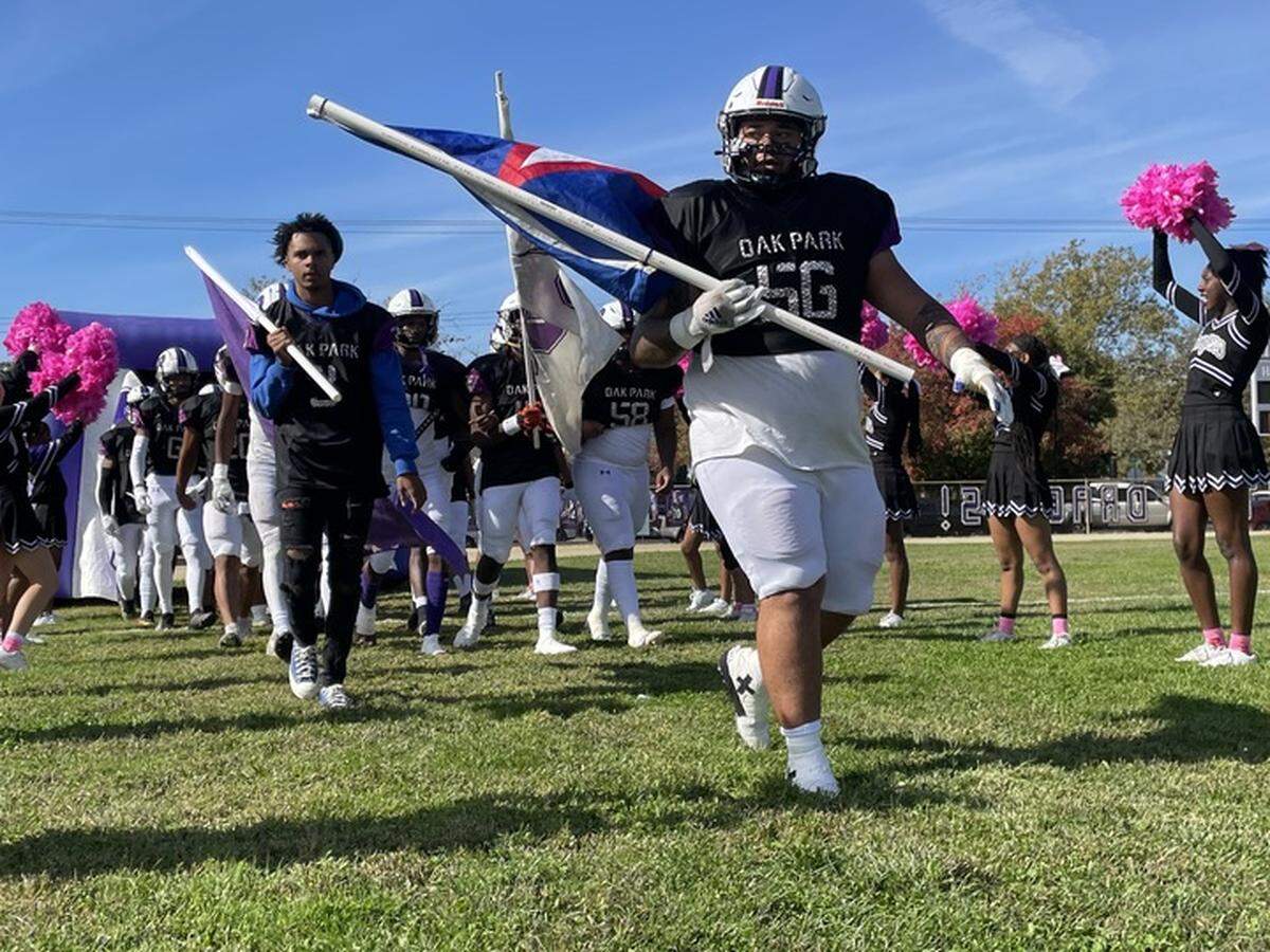 Sacramento Charter High School takes the field in their final regular season home game Saturday, the charge led by senior Taua Mataafa.