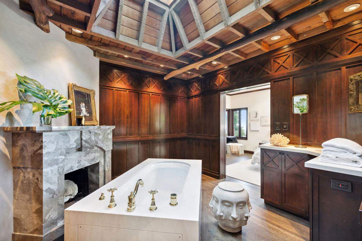 One of two full luxury bathrooms in the historic Berkeley residence.