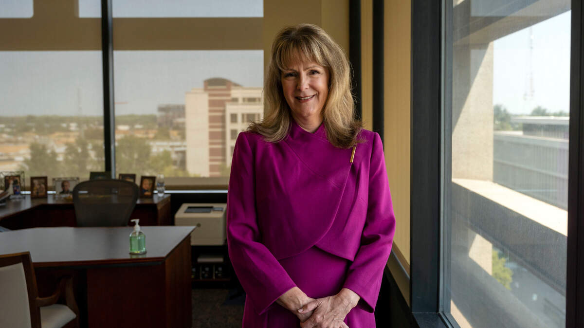 Ann Edwards stands in her office on Wednesday, Aug. 25, 2021. The Sacramento County Board of Supervisors unanimously agreed to appoint Edwards as the permanent county executive Tuesday, succeeding Navdeep Gill. She is the first woman to ever hold this position since established in 1933.