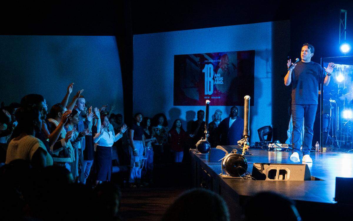 The Rev. Samuel Rodriguez Jr. delivers a sermon earlier this month at New Season Church in south Sacramento. He is regarded as “America’s most influential Latino/Hispanic faith leader.” He was involved with the Obama administration and also worked heavily with Trump.