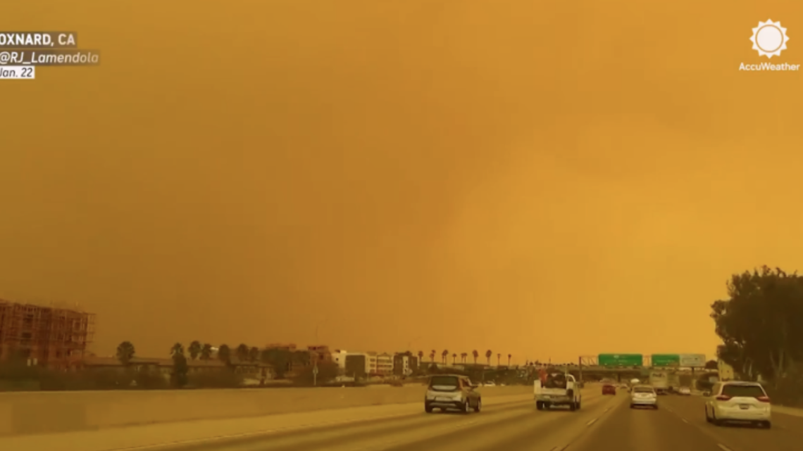 See orange, ominous skies over Southern California where new wildfire sparked