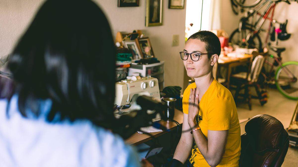 Victoria Suan at work filming Charis Hill for her upcoming feature-length documentary, “Becoming Incurable.”