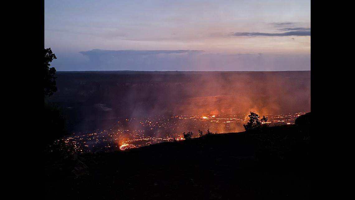 A toddler nearly plunged off a cliff while visiting Kīlauea, an active volcano on the island of Hawaii, with his family, officials said.