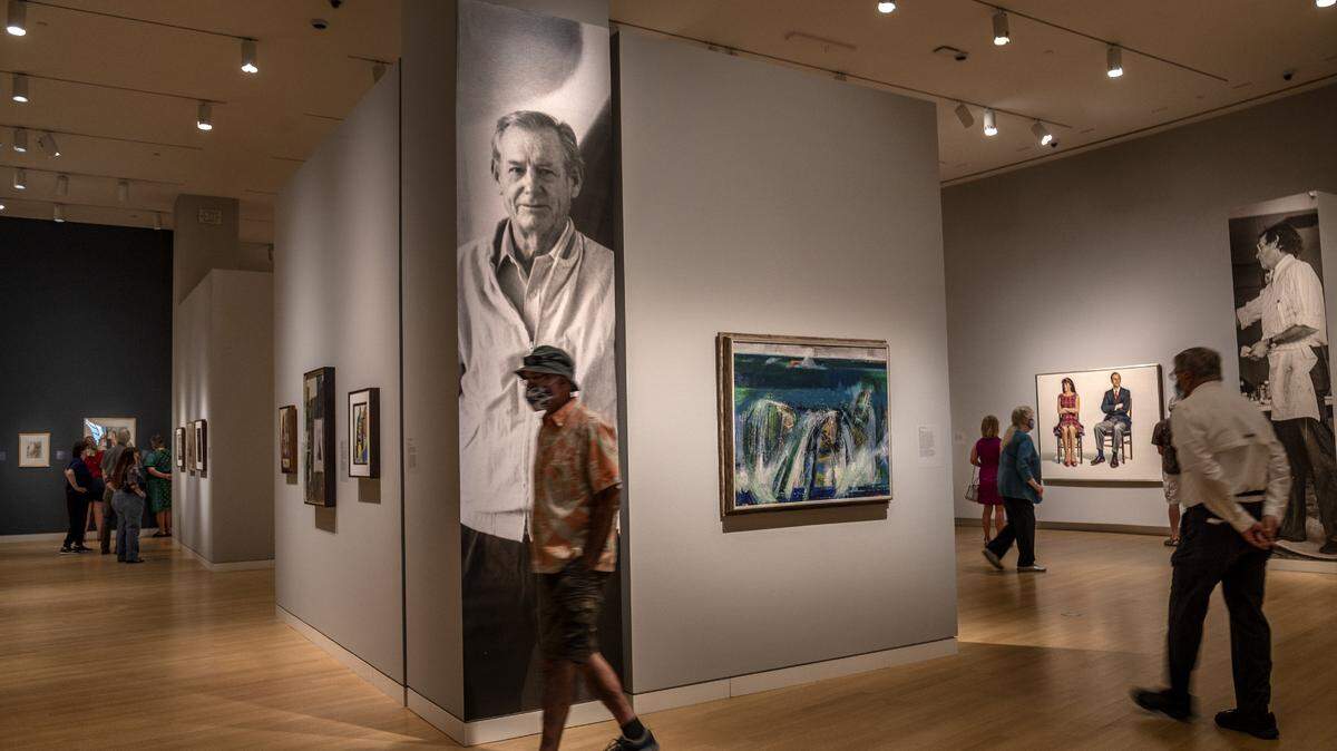 Members of the The Crocker Art Museum view an exhibit on Oct. 15, 2020.