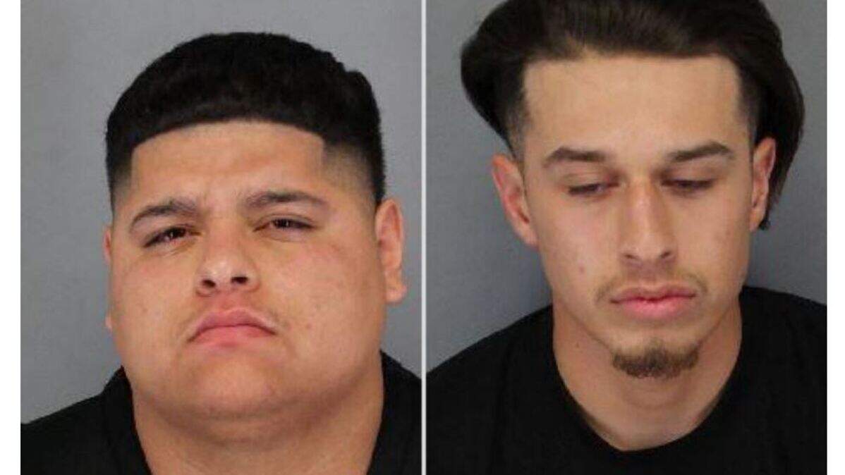 From left, Leonardo Alcantara and Andres Valdivia were arrested on suspicion of murder and accessory to murder after a dispute at a Lodi In-N-Out Burger Saturday night escalated and one man was shot and killed.