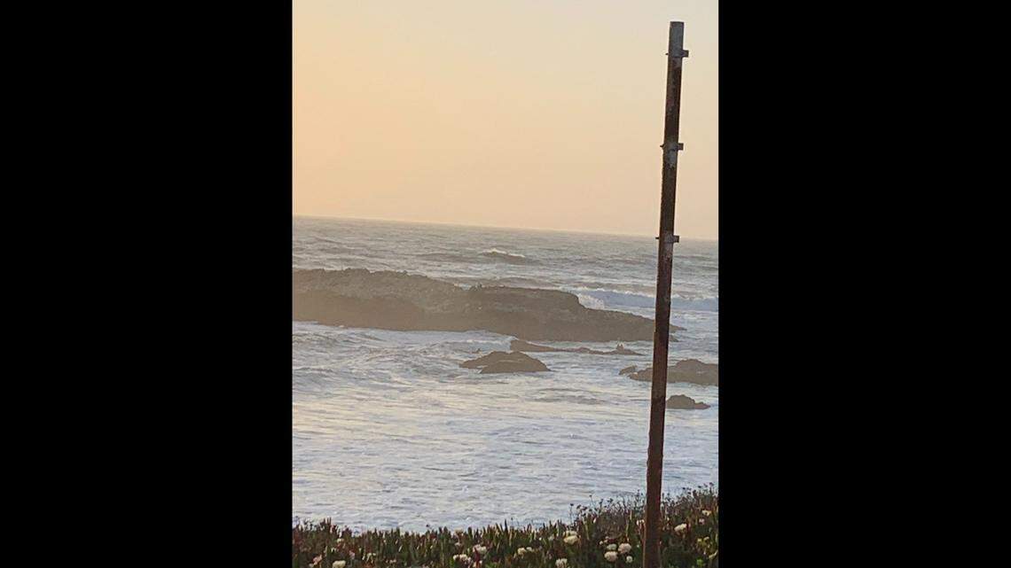 Three men were rescued after being stranded on rocks off Pescadero State Beach during dangerous surf conditions, according to Cal Fire.