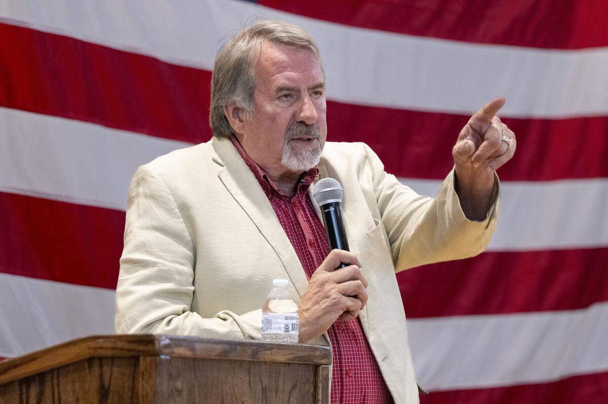 Rep. Doug LaMalfa, R-Chico, answers a question during a town hall meeting in Chico on Monday, Aug. 5, 2025.