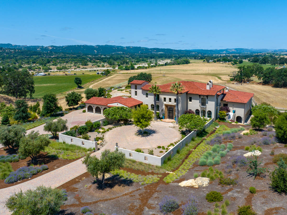 A 10,000-square-foot Spanish Colonial Revival home on 108 acres in Templeton has an impressive entrance, beginning with a walled courtyard.
