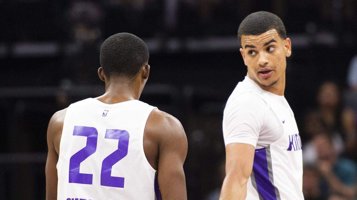 The Kings signed Justin James, right, on Wednesday. James was the team’s first draft pick in 2019, going No. 40 overall.