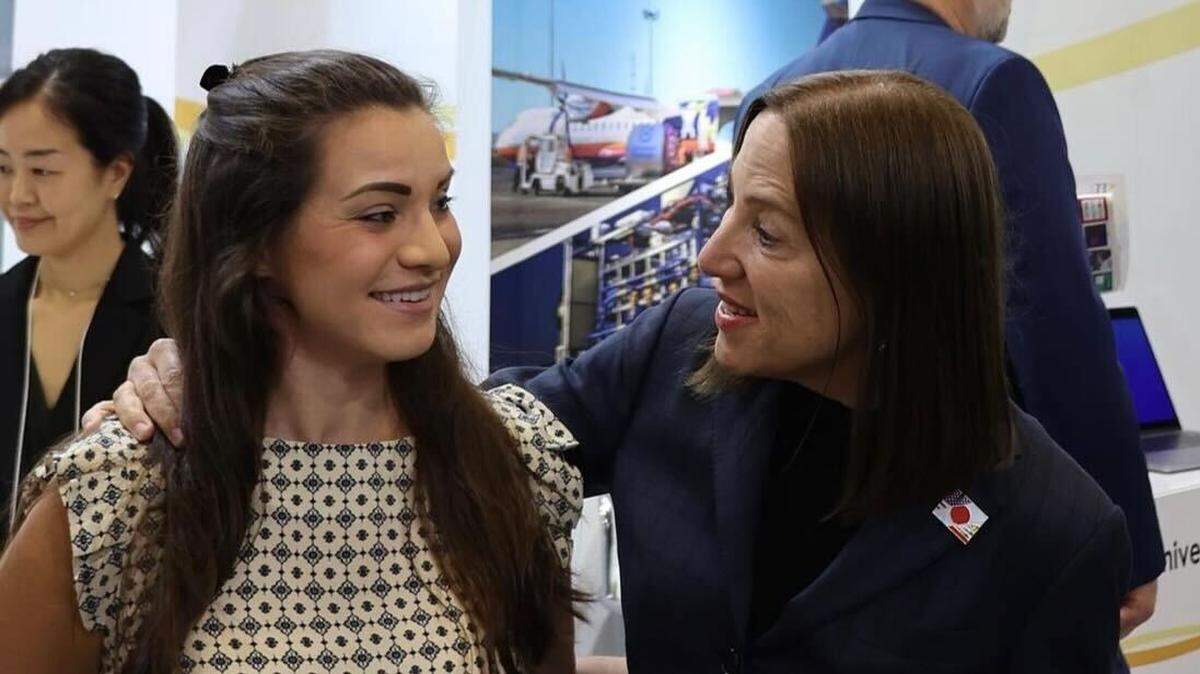 Assembly candidate Nikki Ellis and Lt. Governor Eleni Kounalakis on a trade mission to Japan in 2023.