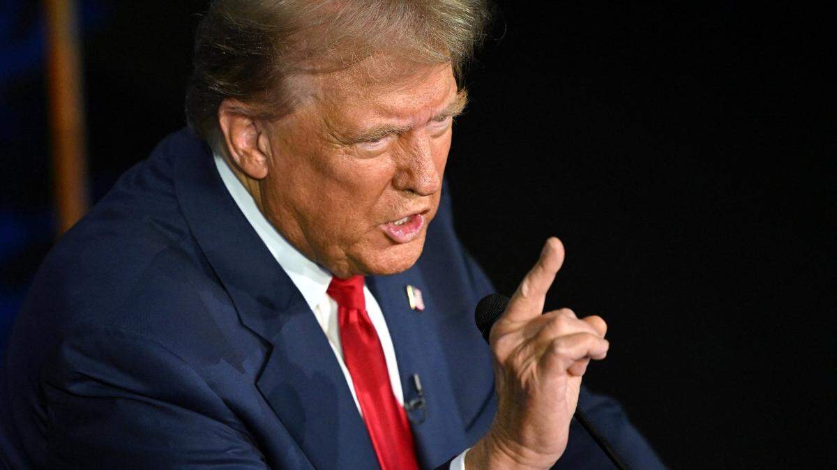 Former President and Republican presidential candidate Donald Trump speaks during a presidential debate with Vice President and Democratic presidential candidate Kamala Harris at the National Constitution Center in Philadelphia on Tuesday, Sept. 10, 2024.