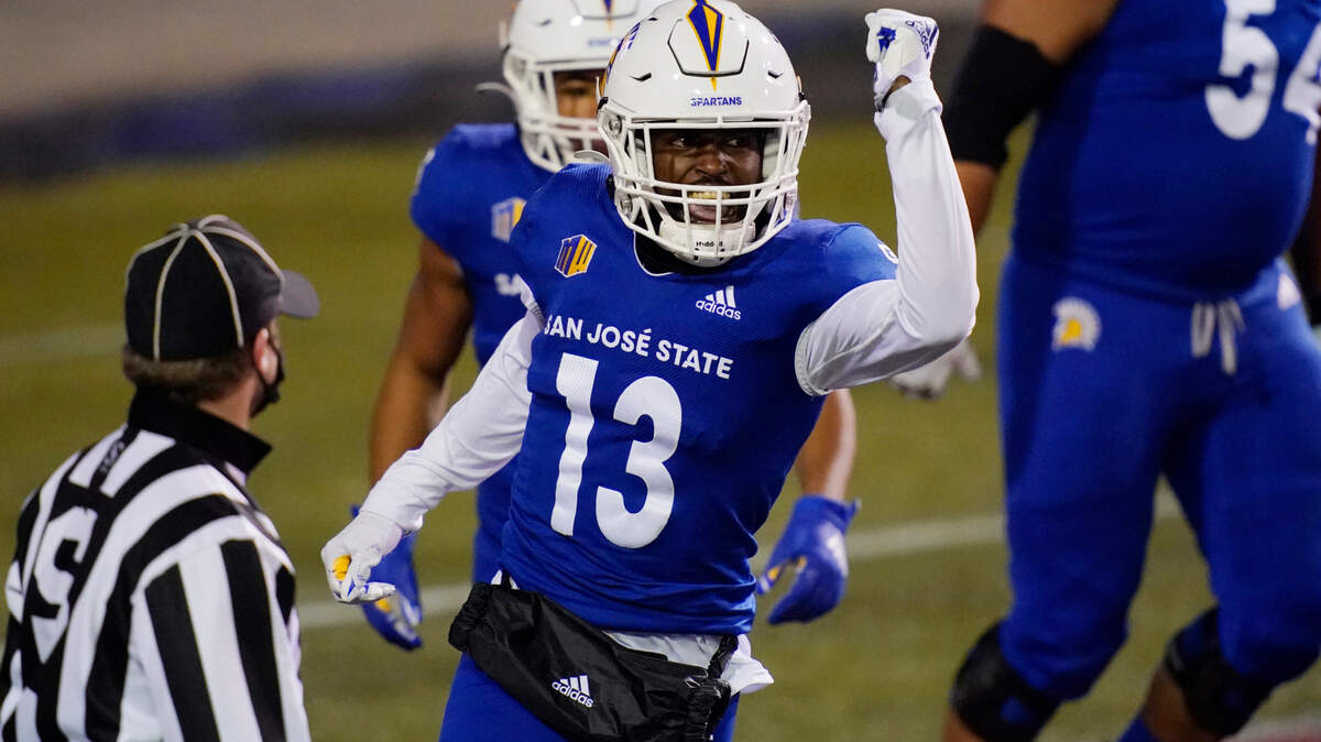 San Jose State receiver Jermaine Braddock celebrates after scoring a touchdown against Nevada last week.