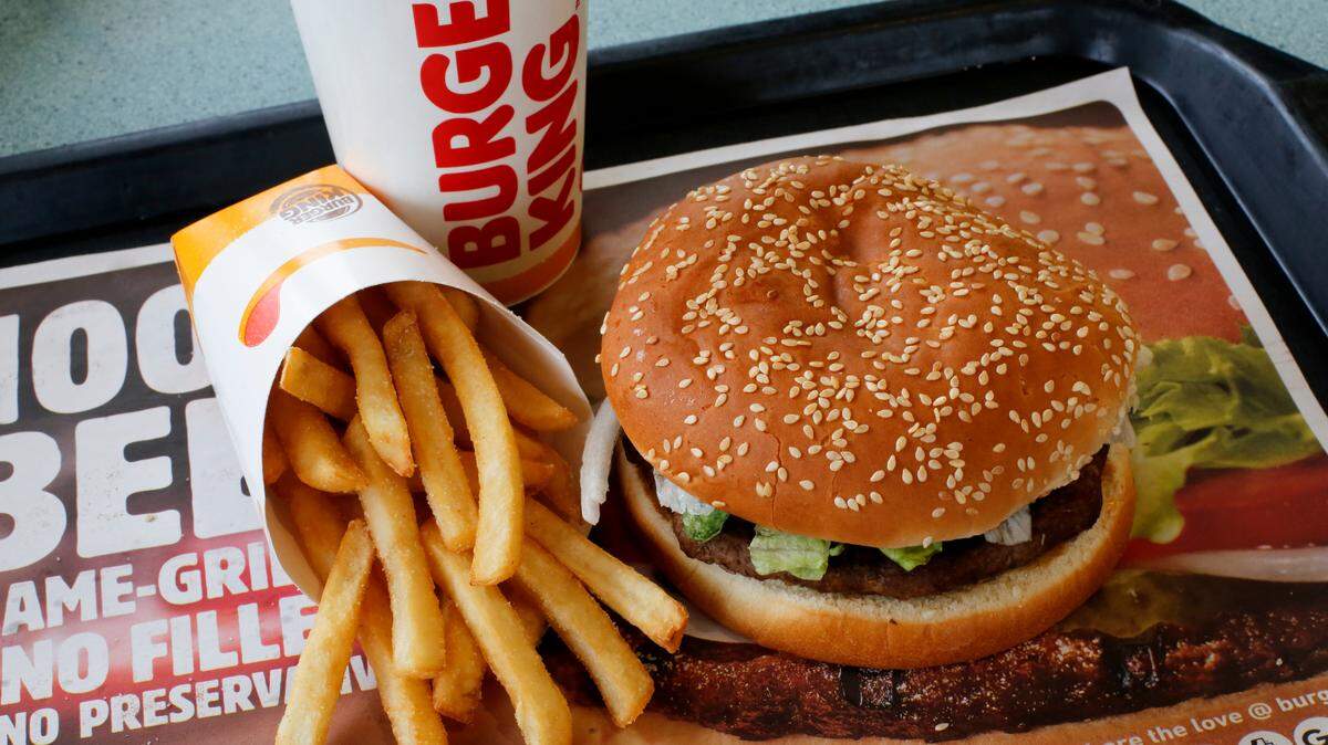 This is a Burger King Whopper meal combo at a restaurant in Punxsutawney, Pa., Thursday, Feb. 1, 2018. (AP Photo/Gene J. Puskar)