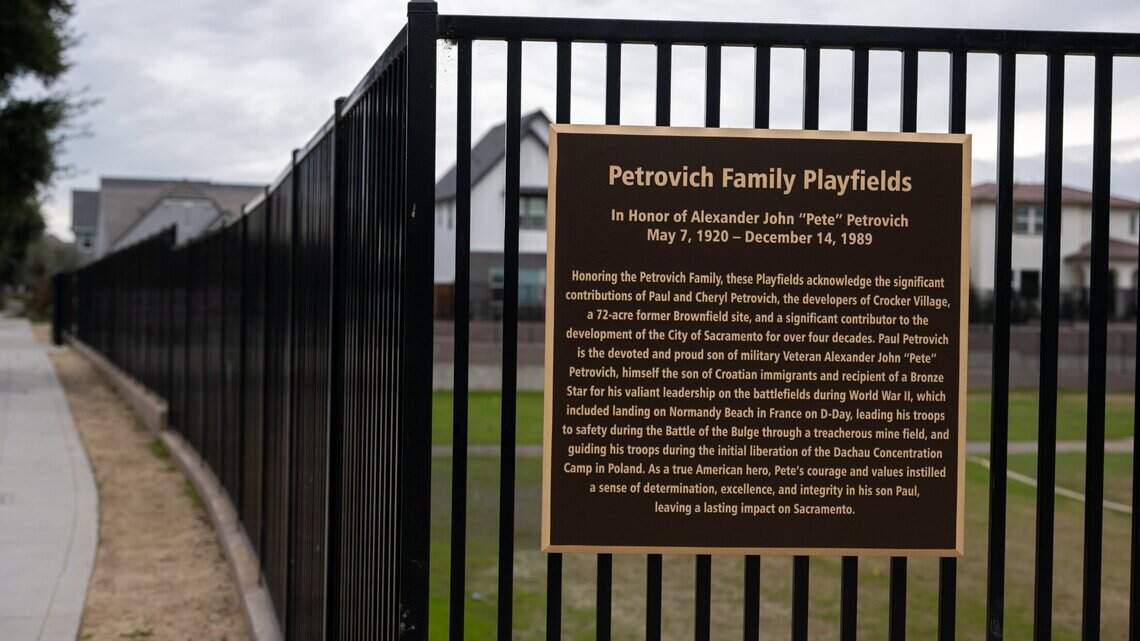 A Sacramento park plaque with a big mistake was finally removed. When will the park open?