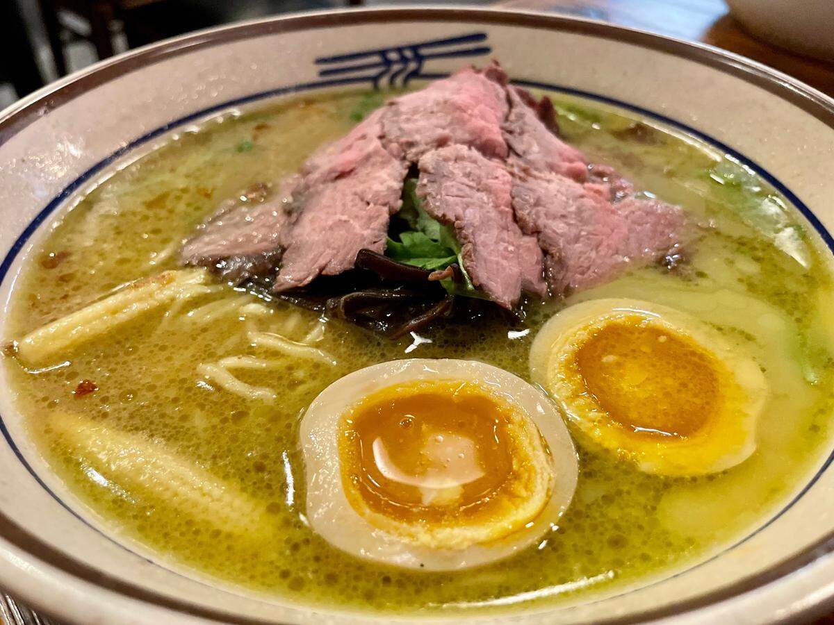 Washoku’s Hokkaido ramen is made with a beef-kombu broth and includes sous vide beef filet.