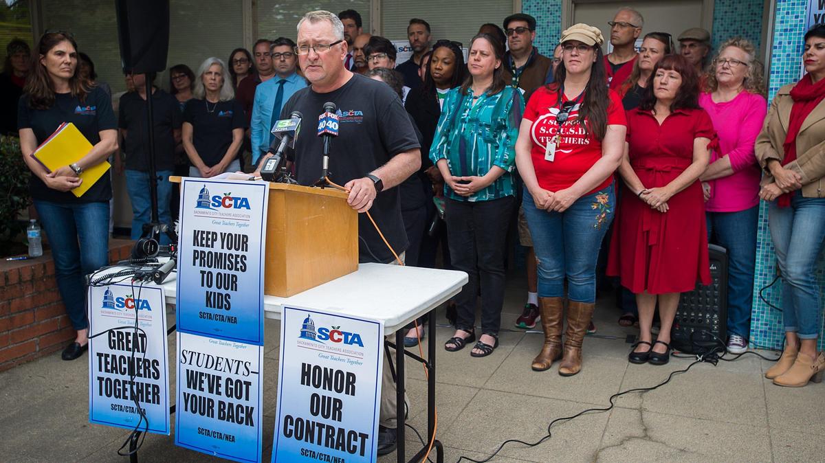 Sacramento City Teachers Association president David Fisher announced a strike last year. The union and the district have not reached an agreement yet on a distance learning schedule for the 2020-21 school year.