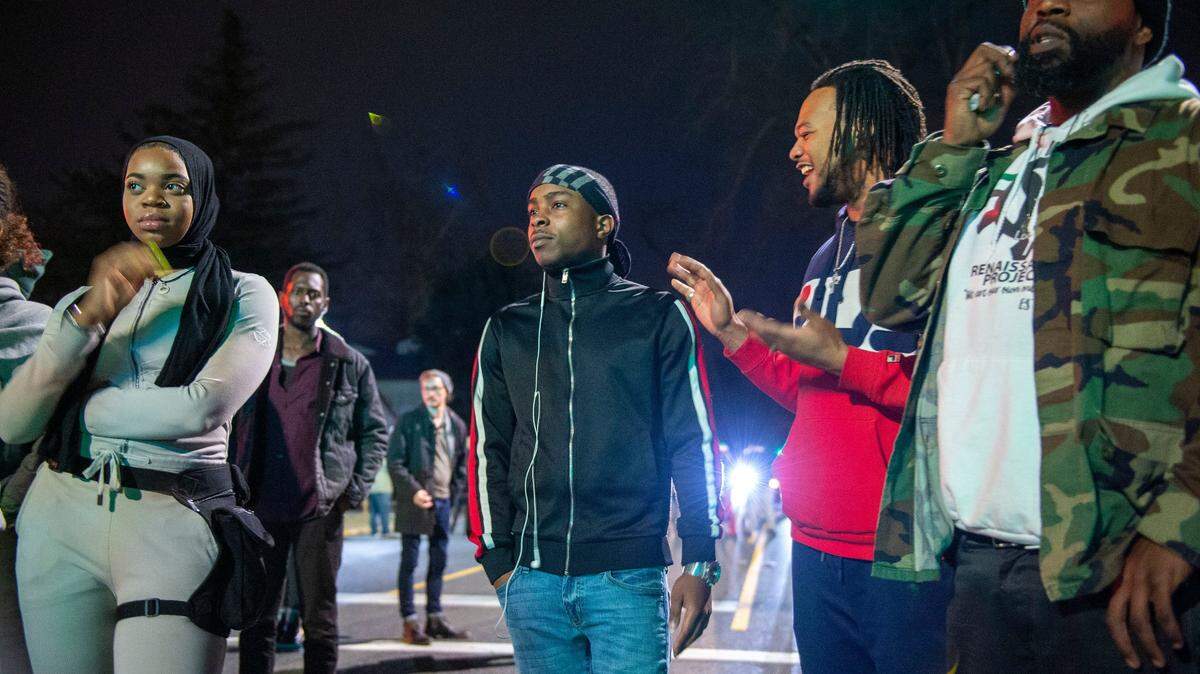 Stevante Clark marches with people protesting the DA’s decision not to charge the officers who shot and killed his bother Stephon Clark on Monday, March 4, 2019, in East Sacramento. The march ended with more than 80 people arrested.