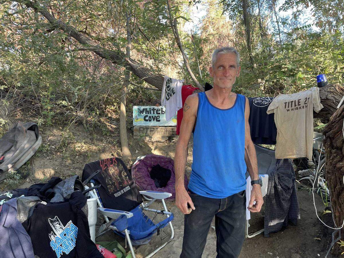 Eddie Edmonds said on Wednesday that he has lived in a tent for four years, two of them on the American River. “I enjoy working, and everybody needs structure. I’m like the mother hen out here,” he said. The Sacramento County Board of Supervisors voted Tuesday to prohibit camping along the entire parkway.