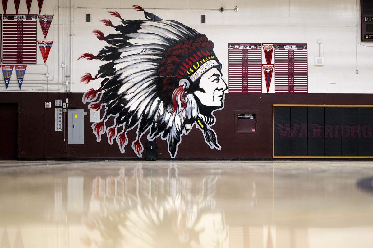A controversial mural features a stereotypical depiction of a Native American at Hiram Johnson High School in Sacramento. A petition circulating to remove the mural and the name has received over 300 signatures.