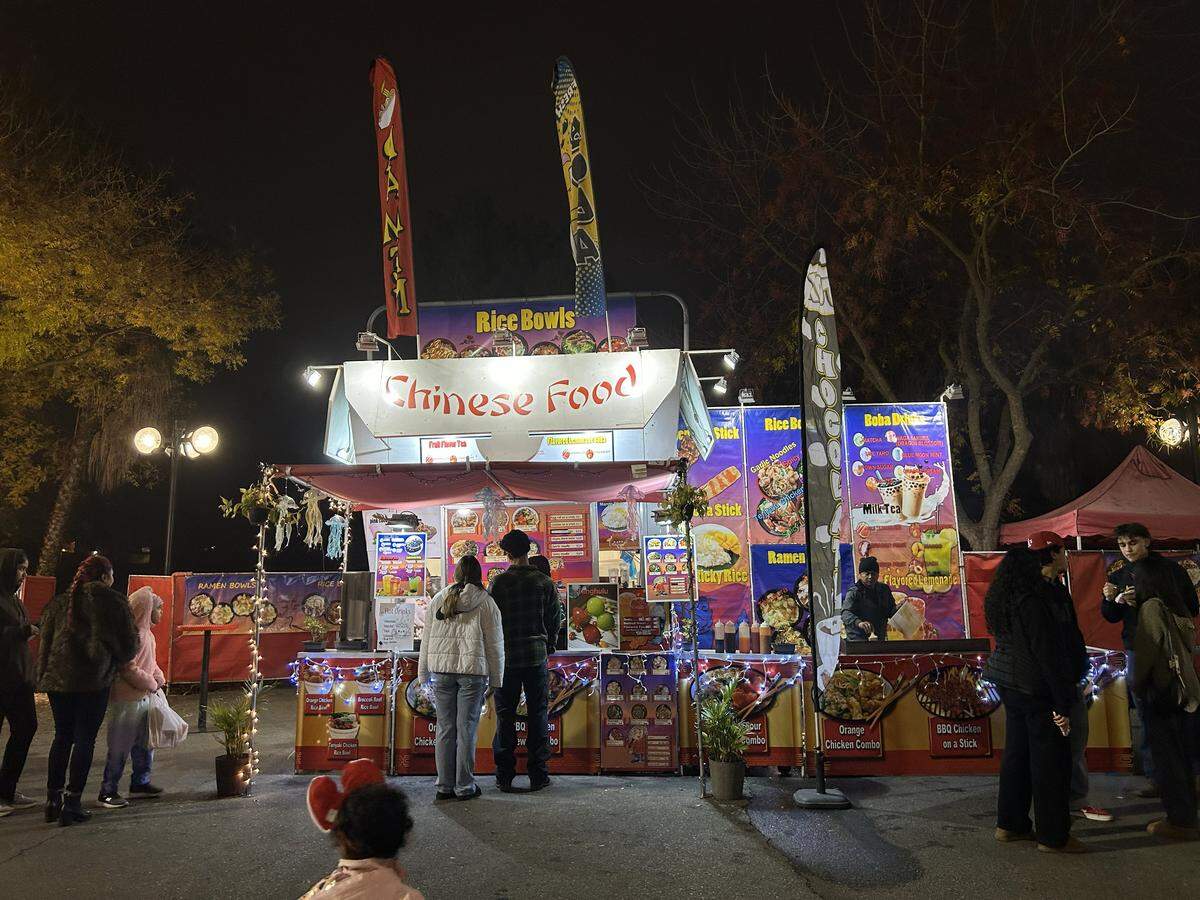 Imaginarium at the Cal Expo in Sacramento on Dec. 12, 2025. Oriental Express serves up warm meals for attendees of Imaginarium.