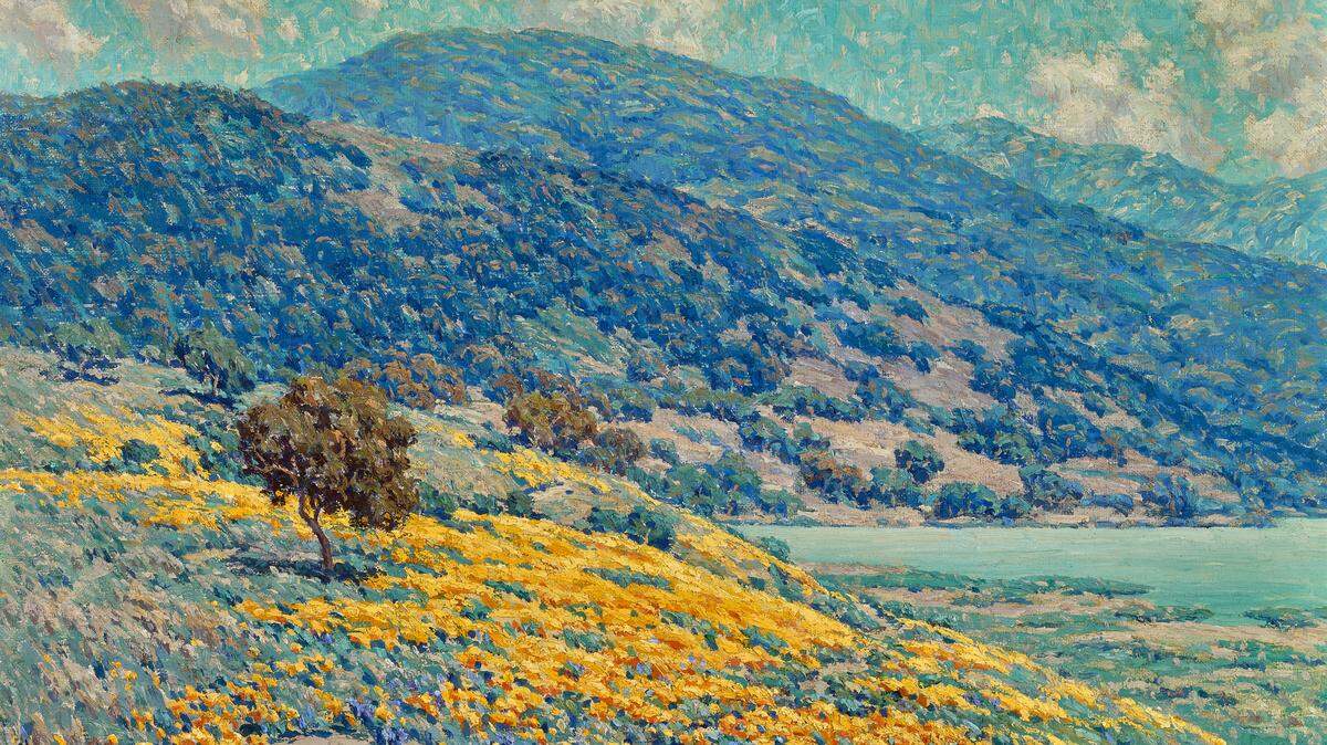 Granville Redmond, who did this piece called “Golden Wild Flowers,” is considered one of early California’s premiere painters.