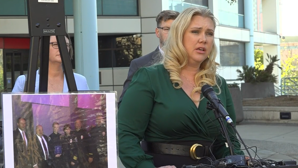 At a Jan. 6 news conference, former San Diego Police Department detective Allyson Ford spoke about her lawsuit that accuses the department of retaliating against her for reporting a domestic violence incident, according to KFMB-TV.