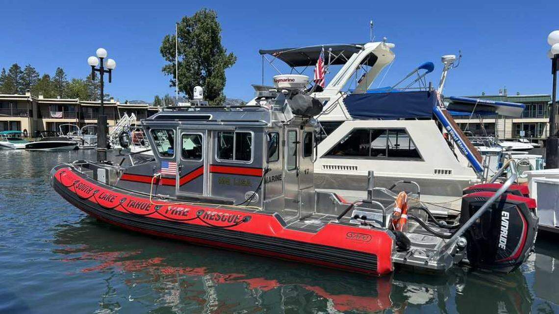 South Lake Tahoe Fire Rescue’s boat sits docked on June 27. Days earlier, the crew used this vessel during the June 21 storm, traversing the lake toward D.L. Bliss State Park.