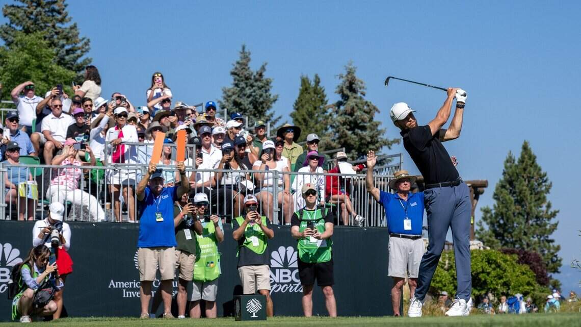 See sports stars and other celebrities hit the links for Tahoe golf tourney