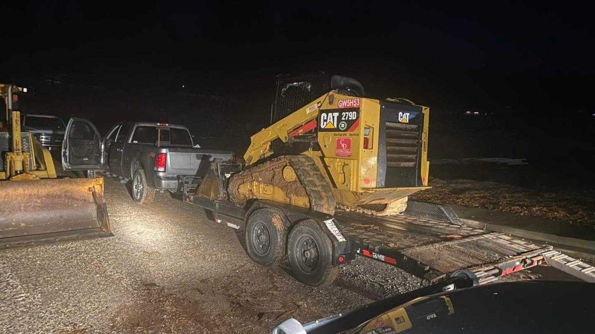 Officers on Thursday Dec. 16, 2021, found a man suspected of trying to steal a skid steer from a housing development construction site on Ridge Road in Grass Valley, California.