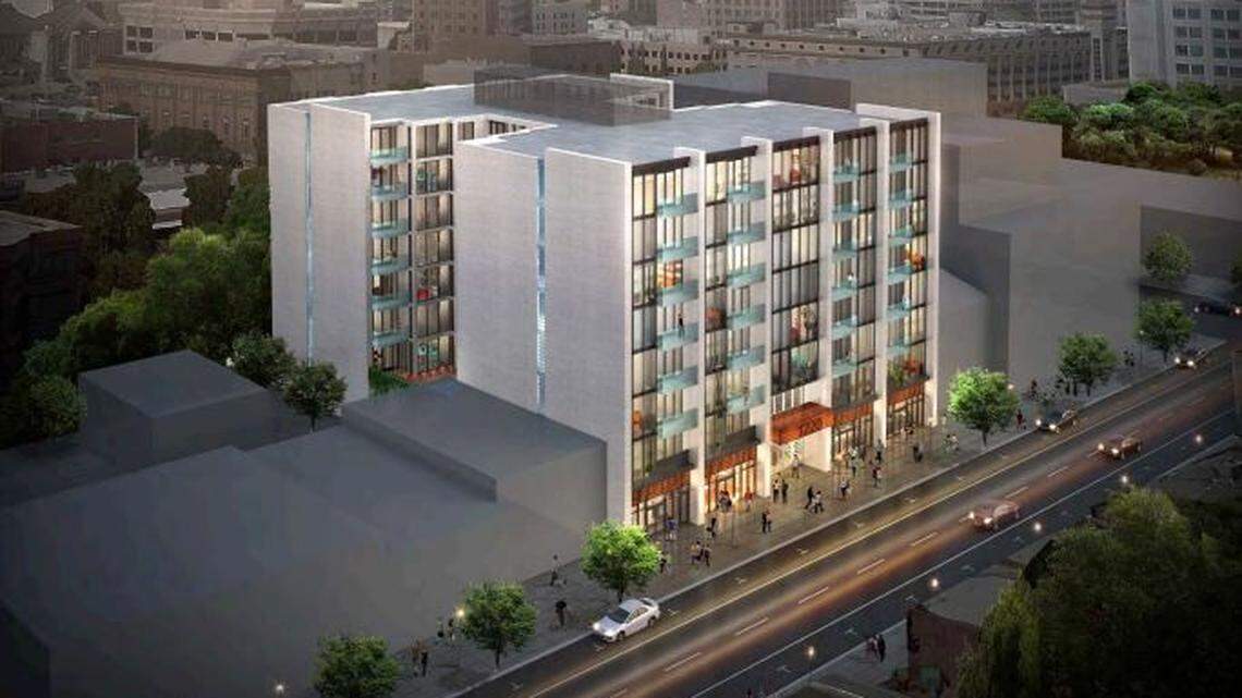 Rendering of planned apartment building at 1220 H Street