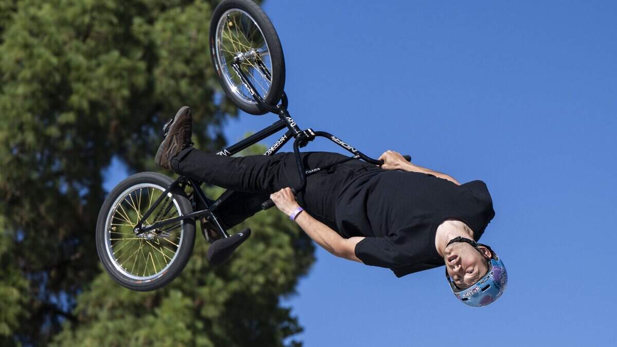 Justin Dowell competes in the BMX Park competition during the MoonPay X Games on Friday, June 26, 2026. Dowell became the underdog winner of the event.
