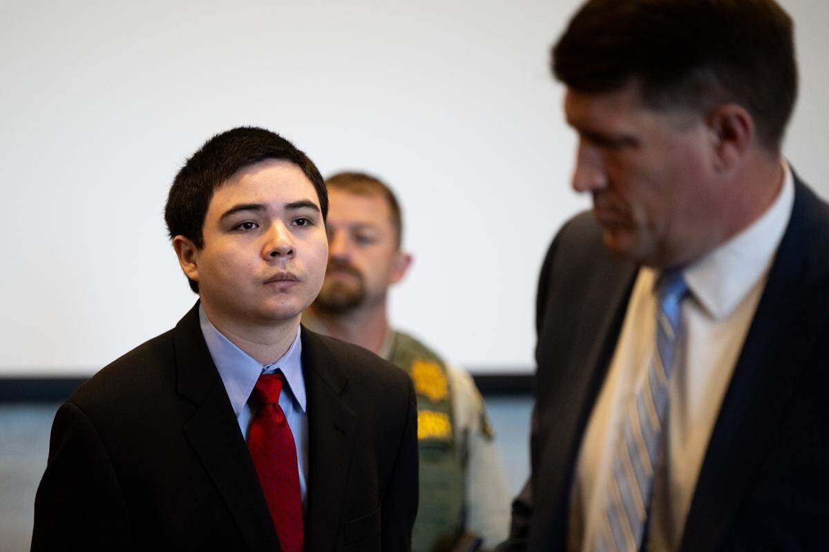 Carlos Reales Dominguez, left, and Yolo County deputy public defender Daniel Hutchinson watches jury leave courtroom after judge declares a mistrial in his case in the Yolo Superior Court in Woodland, Friday, June 27, 2025.