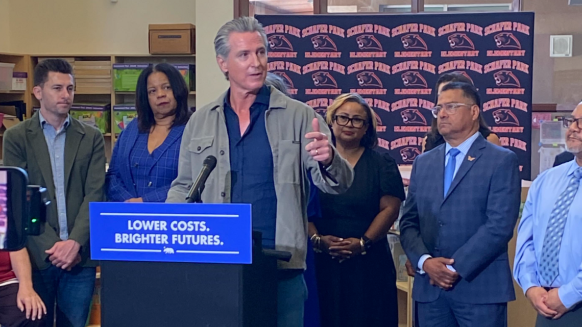 Newsom celebrates full rollout of transitional kindergarten, free school meals
