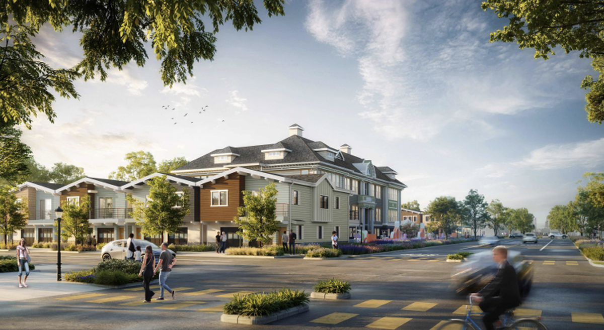 A rendering shows a new housing project at the old Marshall School site in midtown Sacramento as seen from G at 28th streets.