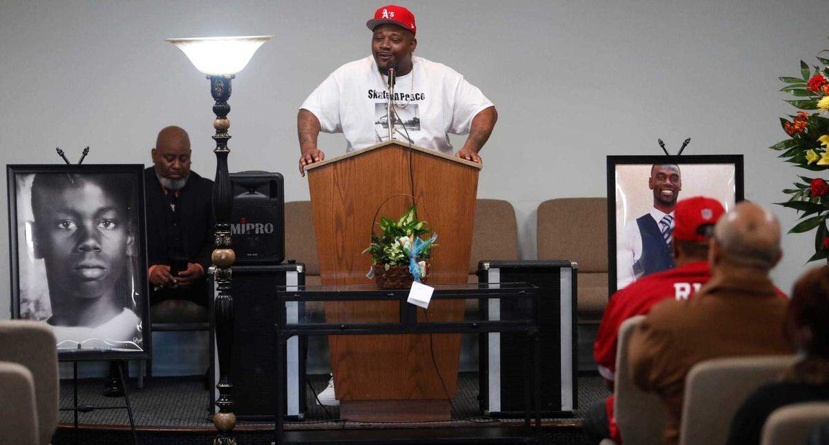 Tyre Nichols’s memorial was held on Jan. 17, 2023, at MJ Edwards Funeral Home in Memphis, Tenn. Nichols’ death resulted from two confrontations with the Memphis Police Department. Jamal Dupree, brother of Tyre, speaks of his fond memories during the service.