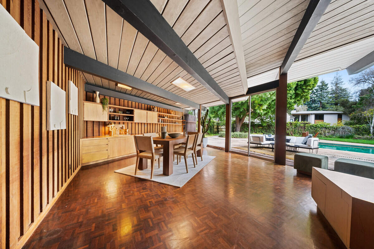 The original home of Joseph Eichler in Atherton, California, lists for $6.4 million.