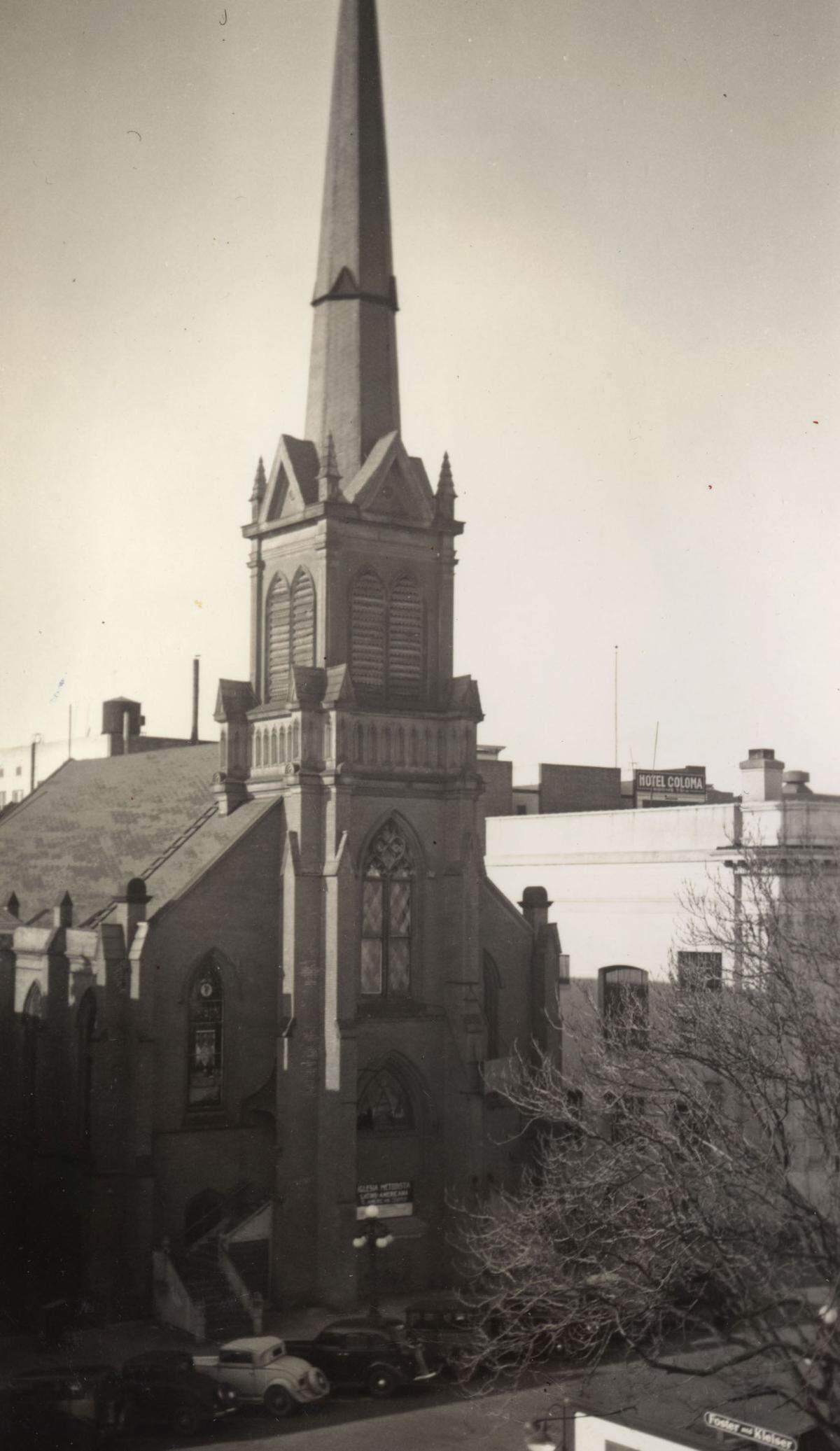 The 6th Street Methodist Episcopal Church in February 1938, before its demolition.