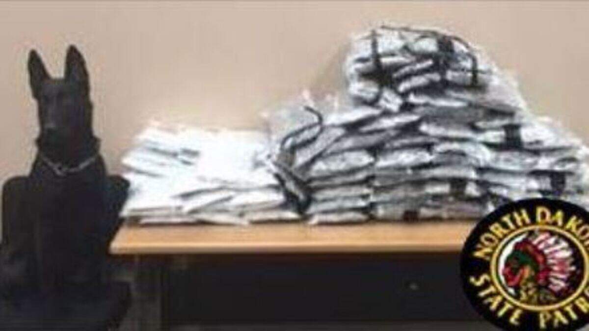 Two Sacramento residents were arrested Sunday in North Dakota after authorities found 32 pounds of methamphetamine and 35 pounds of marijuana in their vehicle.