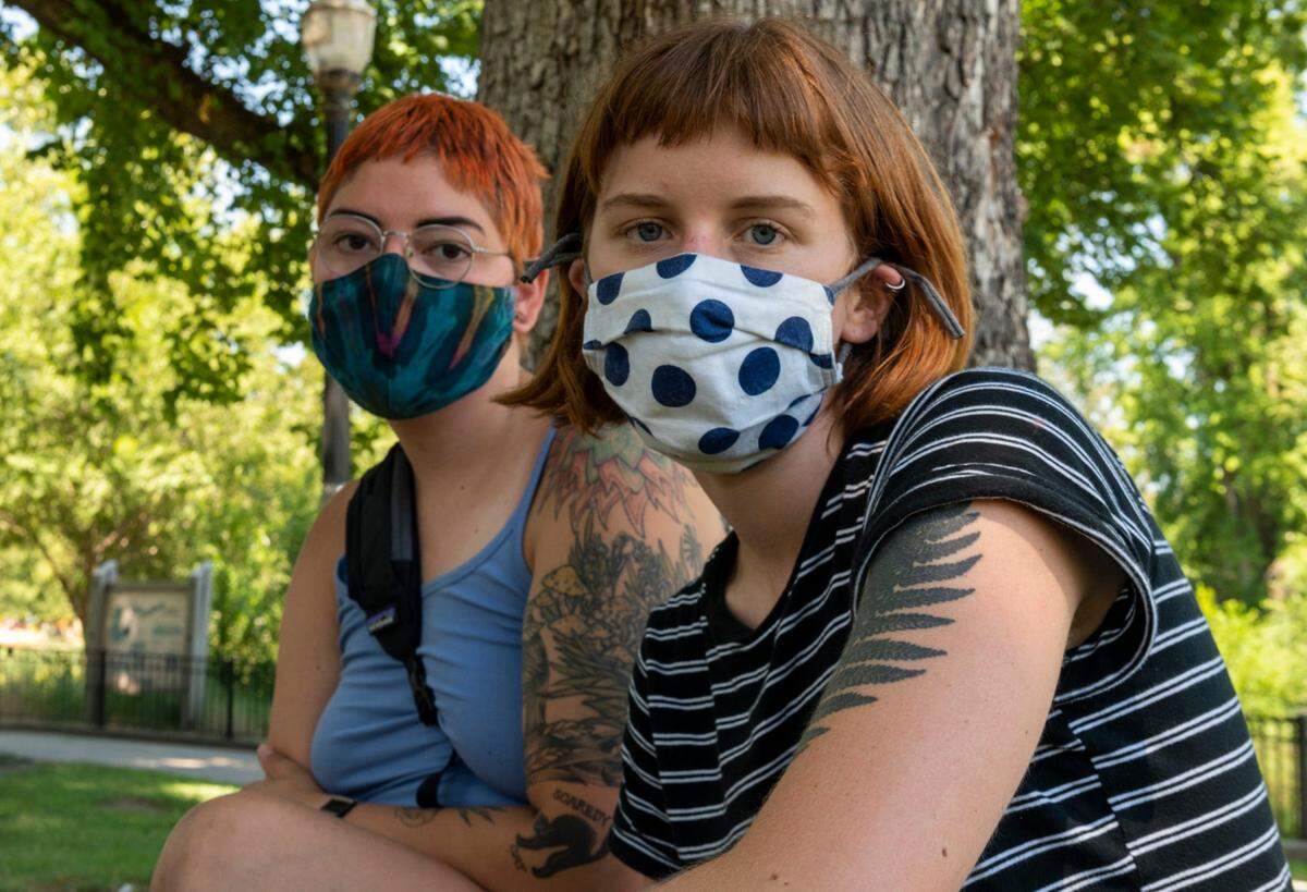 Sierra Rudolph, left, and Katie Bear describe Wednesday, July 1, 2020, a toxic work environment at Identity Coffee in midtown Sacramento that included anti-gay slurs, gender discrimination and mistreatment of homeless people. Right now was the time for me to speak up because its like a perfect storm. People are starting to talk more about injustice, and I have finally processed what happened to me there, Bear said. Both worked there for about 18 months.