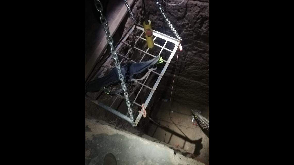 A 183-foot drug tunnel with power, ventilation and a rail cart was found near Mexicali on the U.S.-Mexico border, U.S. Immigration and Customs Enforcement says.