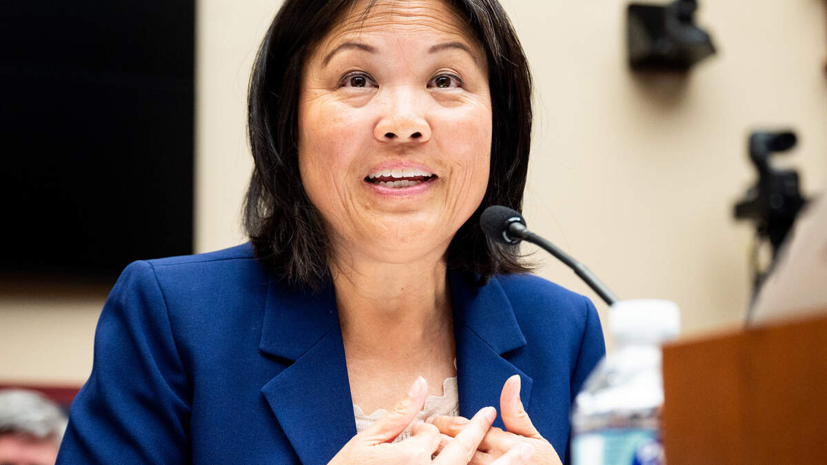 Acting Labor Secretary Julie Su speaks at a hearing of the House Committee on Education and the Workforce at the U.S. Capitol on Wednesday.