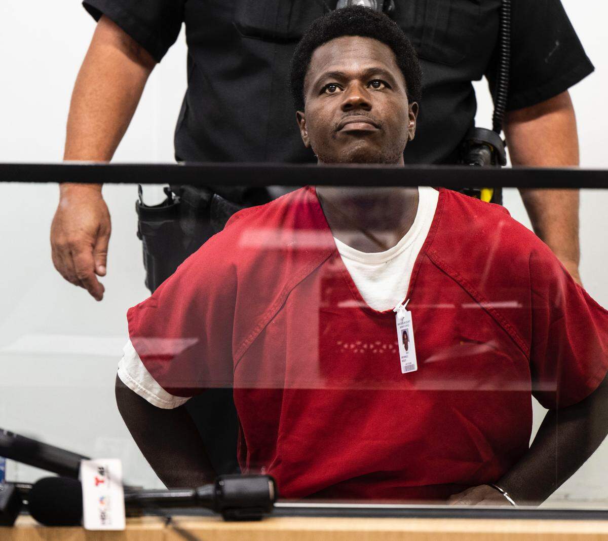 Wesley Brownlee, 43, appears for arraignment in San Joaquin Superior Court in Stockton in 2022. San Joaquin County District Attorney Ron Freitas said Monday he would seek the death penalty against Brownlee, who is accused of killing six people in Stockton and Oakland between April 2021 and October 2022.