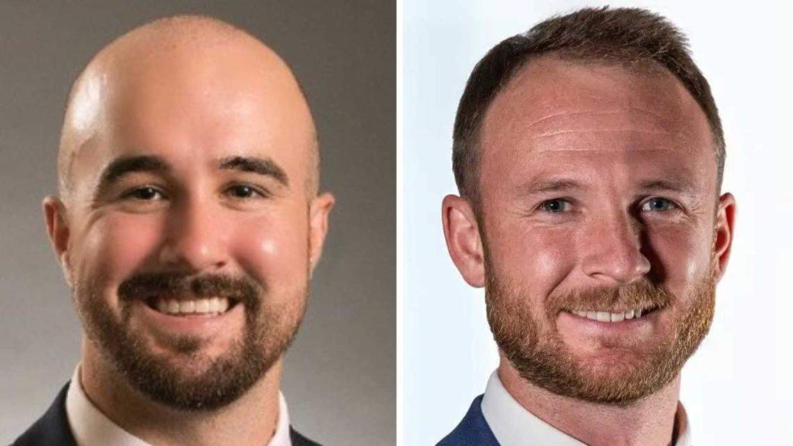 Corey Leikauf, left, and Sean Coppola are running head-to-head in the June 2 primary election for El Dorado County treasurer-tax collector, a four-year term overseeing the county’s banking, investments and tax collection efforts.