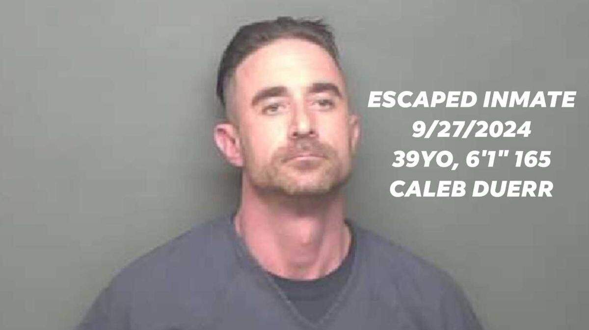 Northern California authorities are searching for Caleb Duerr, an inmate who escaped from Plumas County jail on Friday, Sept. 27, 2024.