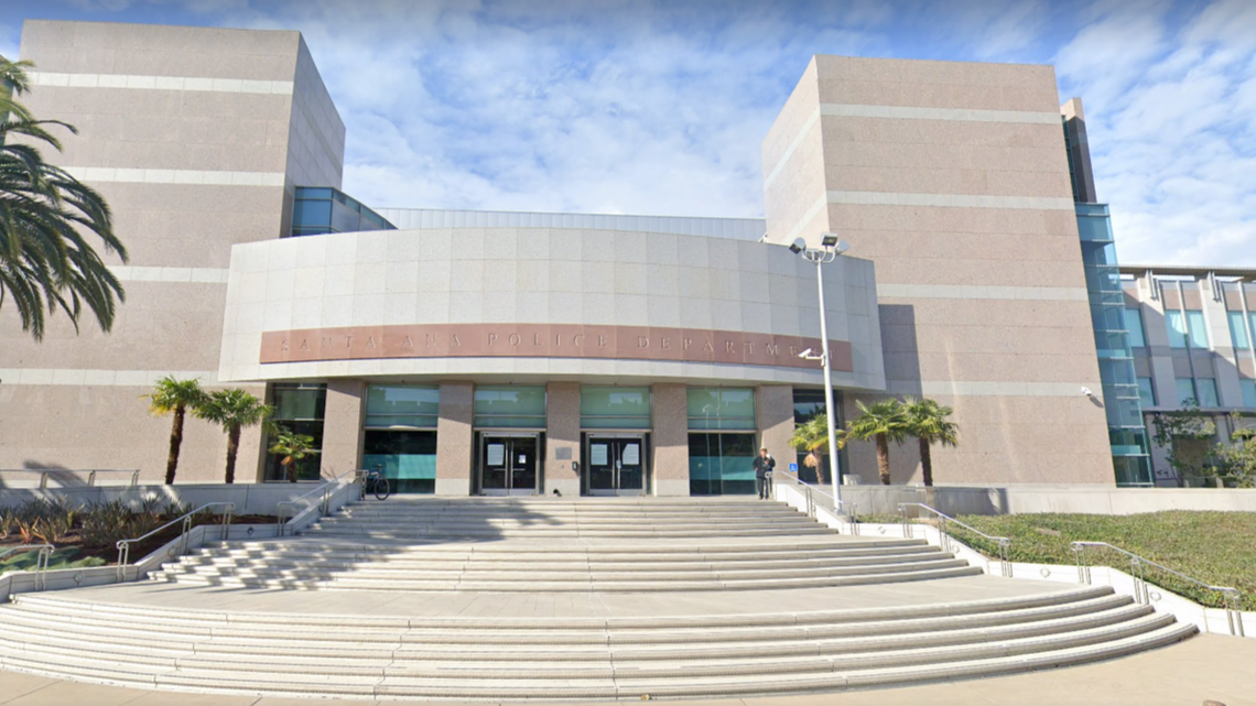 A Santa Ana Police Officer, once named Detective of the Year, is accused of sexting a civilian decoy he thought was a 14-year-old girl, at times while on duty, officials said. (Screen grab from Google Street View)