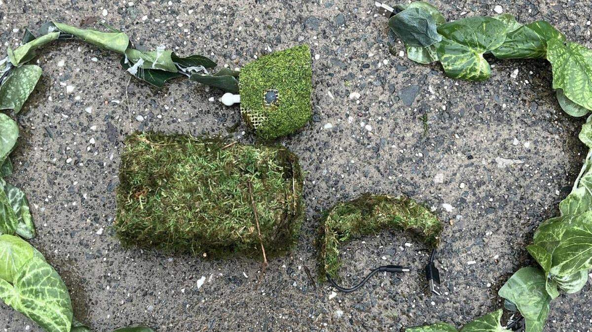 The hidden surveillance camera equipment that a Placer County Sheriff’s detective discovered on Dec. 19 outside a north Auburn home. Officials stated that it was placed there by would-be thieves.